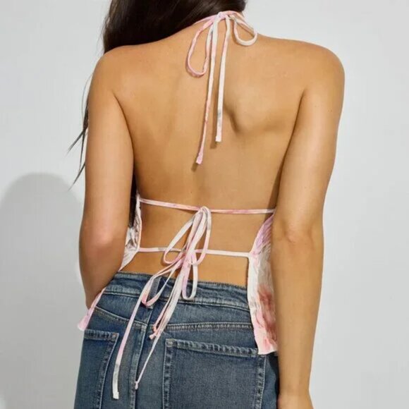 NWT Watercolour Floral Smocked Boatneck Cami Top Size XS - Picture 3 of 4